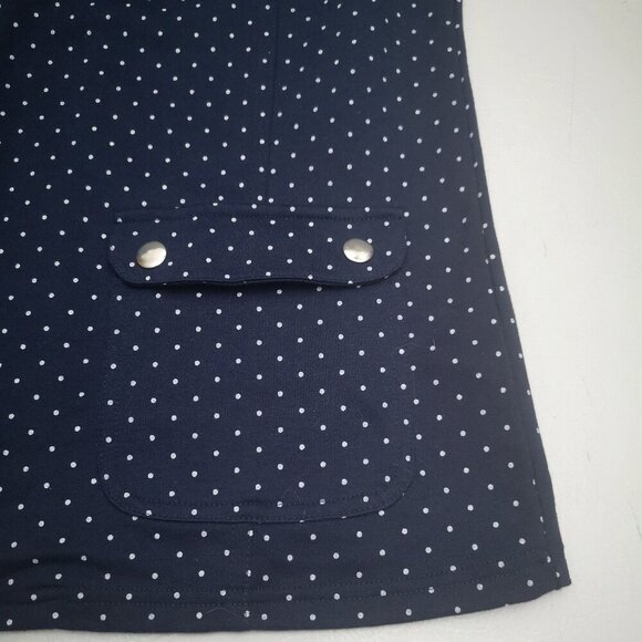 Tradition Ladies Size Large Full Zip Terry Lined Navy & White Polka Dot Blazer - Picture 4 of 11